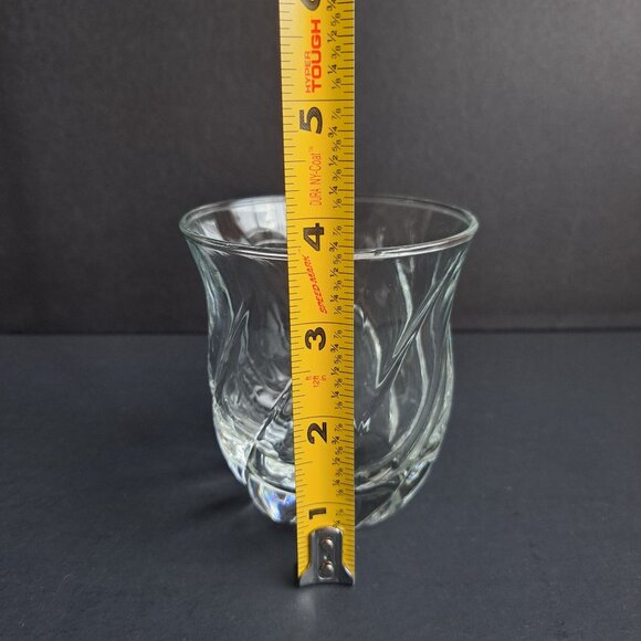 Anchor Hocking AHC22 Old Fashioned Glass 3.75" Clear Swirl Base Tumbler Vintage - Picture 5 of 8
